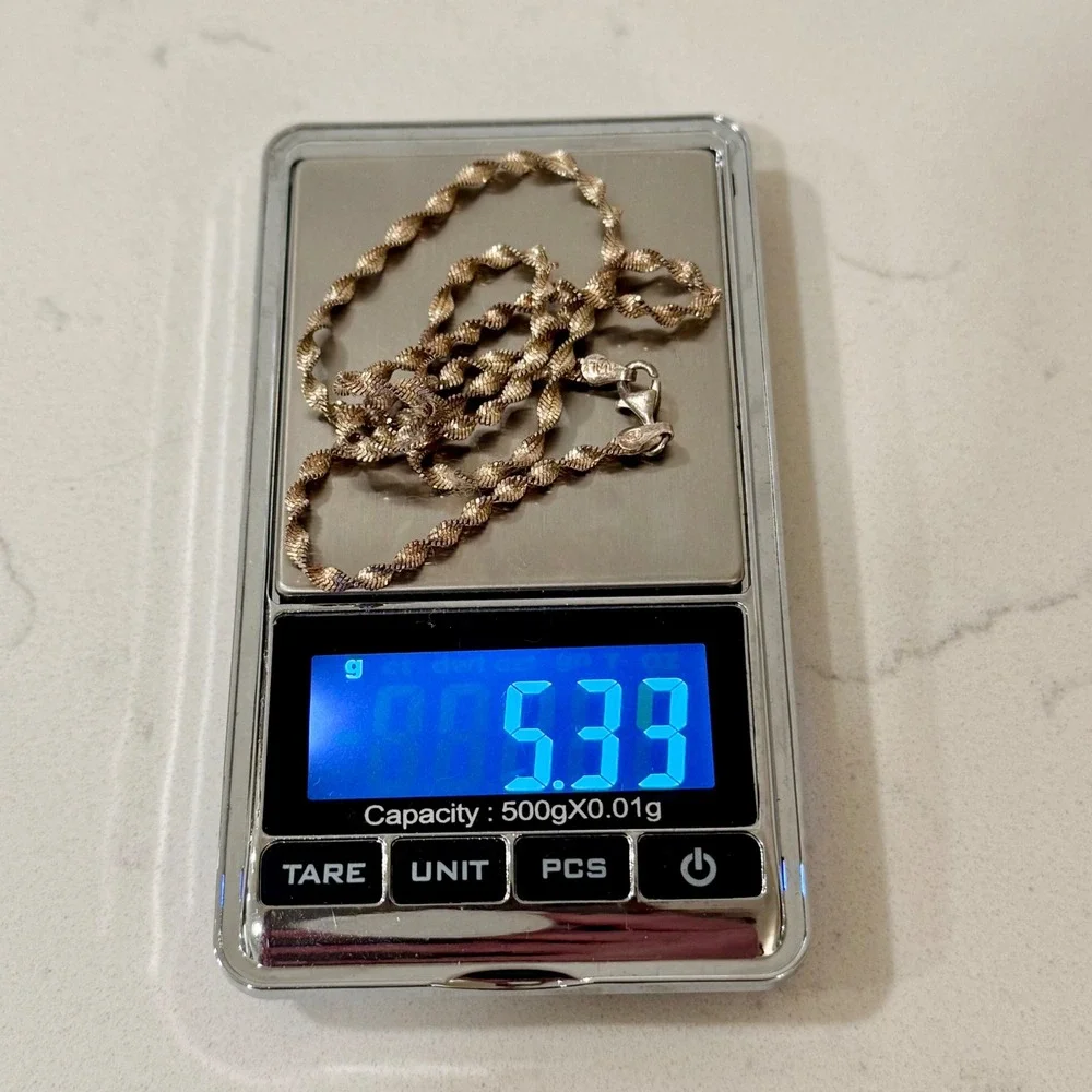 Vintage Italy 925 Sterling Silver Twisted Serpentine S-Link Chain Necklace 18in - Picture 5 of 5